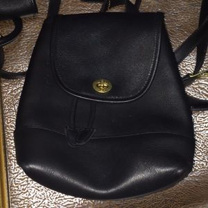 Vintage black coach leather backpack